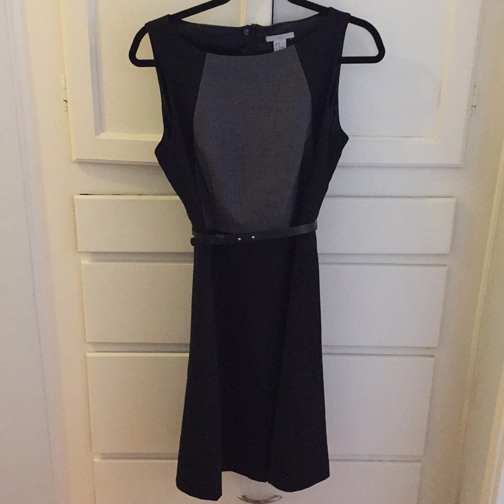 A line fitted work dress with belt